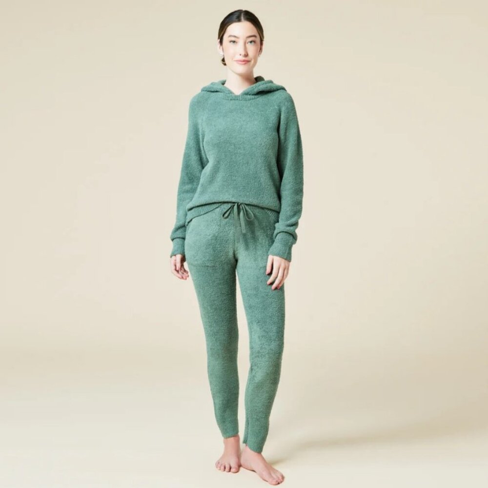 Solid Marshmallow Hoodie Lounge Set - Size XS, Dusty Green
